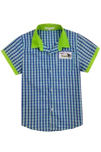 Custom-made elementary school uniforms from incoming samples, making elementary school school uniforms with color contrast collars, boys, design plaid school uniform shirts, school uniform suppliers SU219 